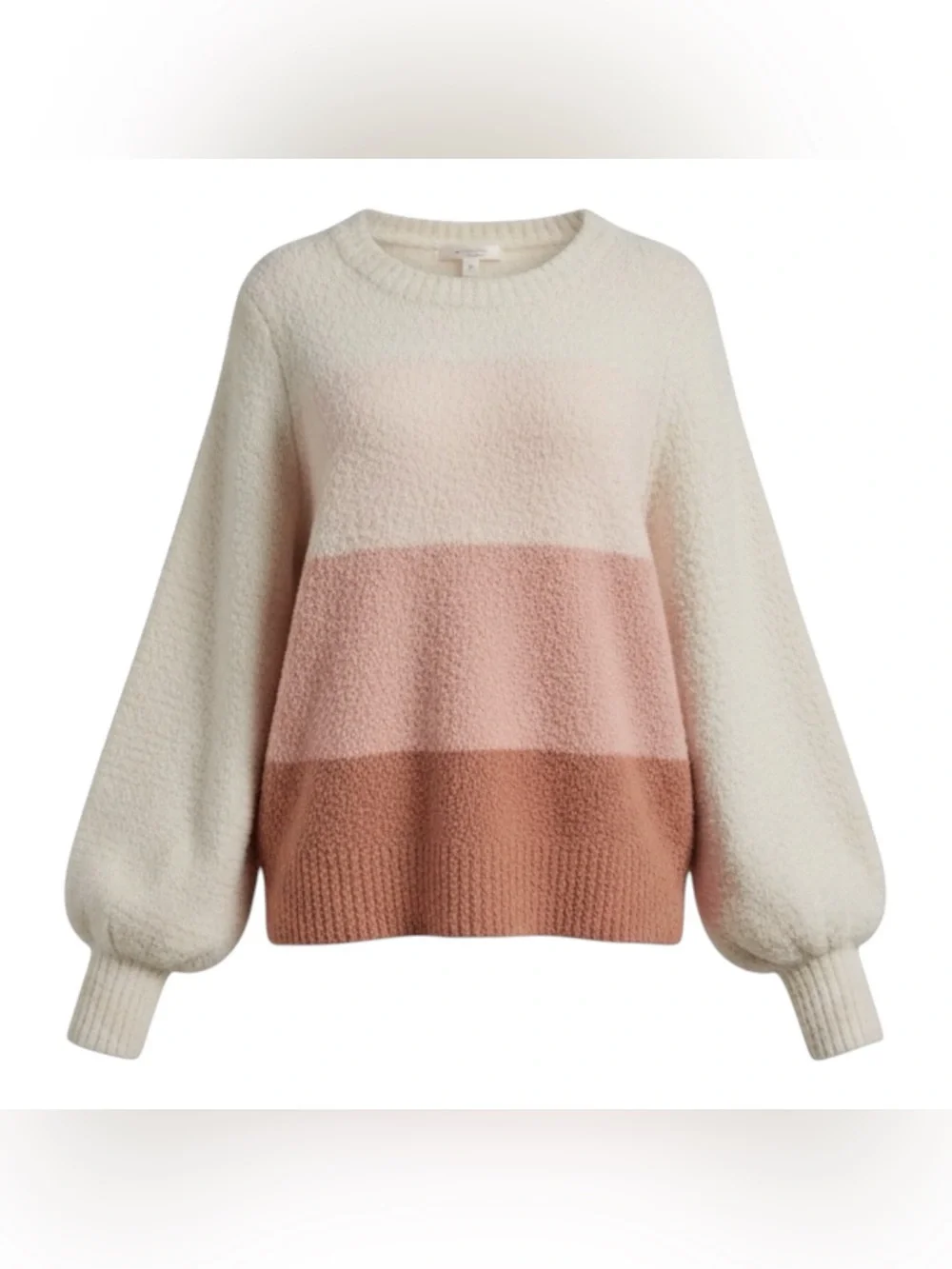 LC Lauren Conrad Striped Sweater Women’s Med Pink Tones Soft Winter Bohemian
